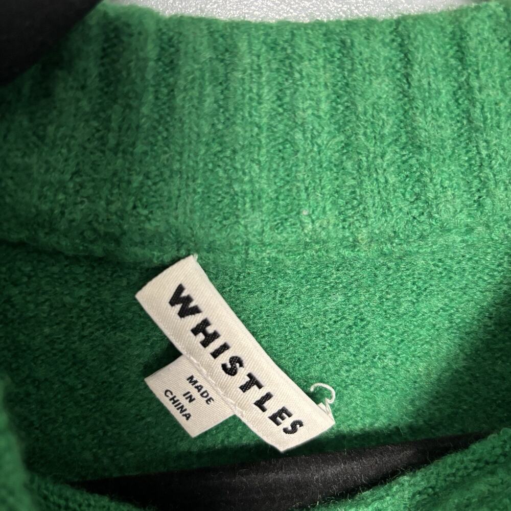 WHISTLES Women’s Green Long Sleeve Crewneck Sweater Top Medium - Picture 3 of 8